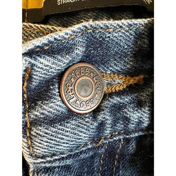 Vintage Lee Jeans Mens Size 31"  Blue Straight Leg Regular Fit PVC Tag MR Logo - Picture 11 of 14